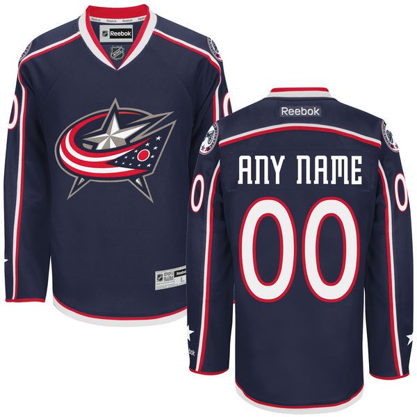 Men Columbus Blue Jackets Reebok Navy Premier Home Custom NHL Jersey->customized nhl jersey->Custom Jersey